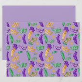 Kleurrijke Mardi Gras patterned Feestdagenkaart (Voorkant / Achterkant)