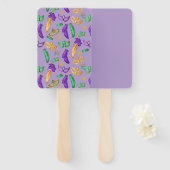 Kleurrijke Mardi Gras patterned Handwaaier (Voorkant en achterkant)