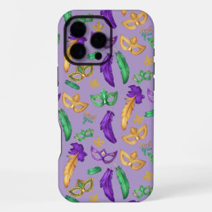 Kleurrijke Mardi Gras patterned iPhone 16 Pro Max Hoesje