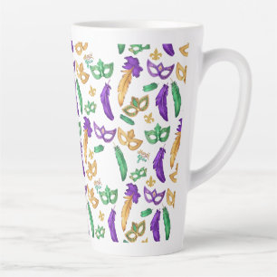 Kleurrijke Mardi Gras patterned Latte Mok