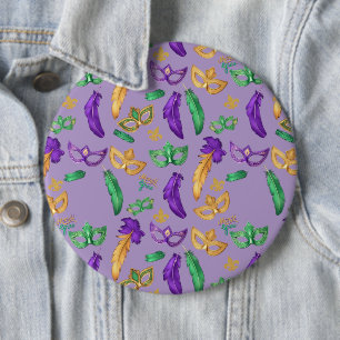 Kleurrijke Mardi Gras patterned Ronde Button 6,0 Cm