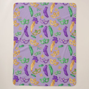 Kleurrijke Mardi Gras patterned Sherpa Deken