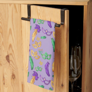 Kleurrijke Mardi Gras patterned Theedoek