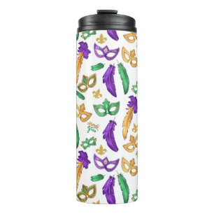 Kleurrijke Mardi Gras patterned Thermosbeker