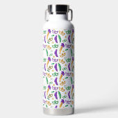 Kleurrijke Mardi Gras patterned Waterfles (Voorkant)