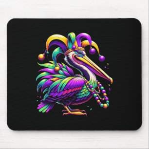 Kleurrijke Mardi Gras Pelican Louisiana Jester Pet Muismat