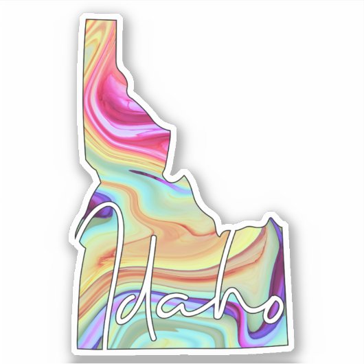 Kleurrijke Marmeren Idaho State Sticker (Voorkant)