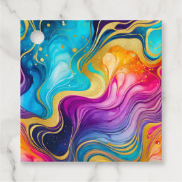 Kleurrijke Marmeren Inkt Art Gift Labels