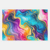 Kleurrijke Marmeren Inkt Art Wrapping Paper Sheets (Voorkant 2)