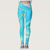Kleurrijke marmeren steen leggings (Voorkant)