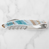 Kleurrijke marmeren textuur golvende patroon monog kurkentrekker (Achterkant)