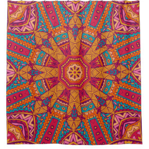 Kleurrijke marmeren textuur, interieur met hoge re douchegordijn