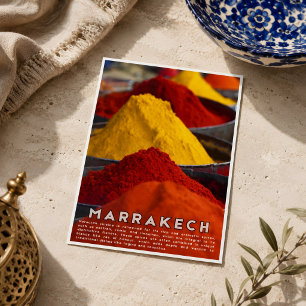 Kleurrijke Marokkaanse Medina Kruiden uit Marrakec Briefkaart