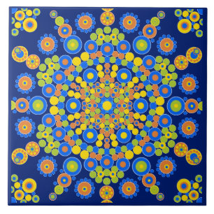 Kleurrijke Marokkaanse mozaïekkeramische tegel Tegeltje