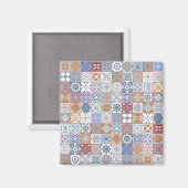 Kleurrijke Marokkaanse tegel Magneet (Voorkant / Achterkant)