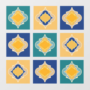 Kleurrijke Marokkaanse tegels Window Cling Raamsticker