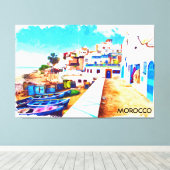 Kleurrijke Marokko Reizen Waterverf Canvas Afdruk (Insitu (Houten vloer))
