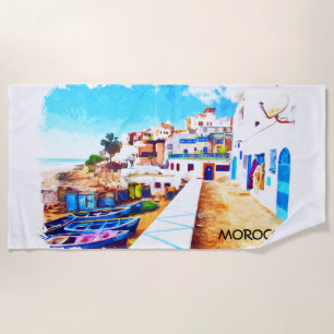 Kleurrijke Marokko Reizen Waterverf Strandlaken