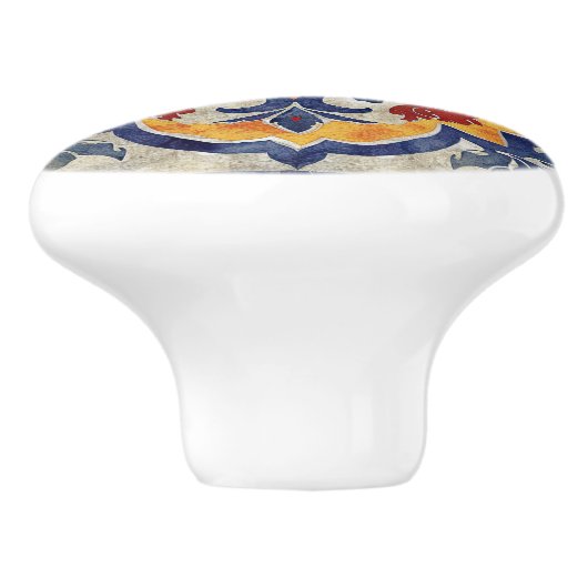 Kleurrijke Marracash Tegel Design 2 Keramische Knop (Zijkant)