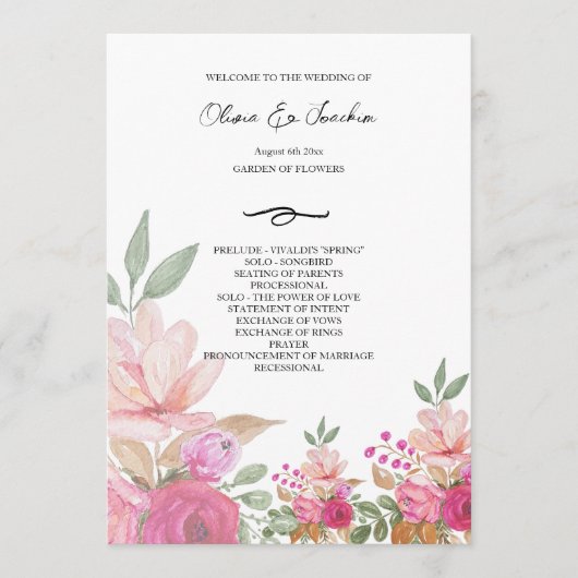 Kleurrijke Marrissa Waterverf Handgeschilderd Prog Programma (Voorkant)