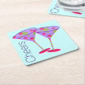 Kleurrijke Martini glazen partypapier Onderzetters (Schuin)