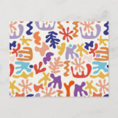 Kleurrijke Matisse Abstracte Geblokte Ansichtkaart Briefkaart (Voorkant)