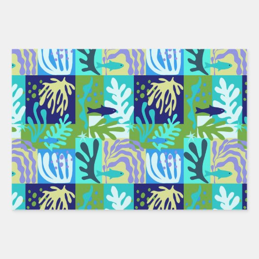 Kleurrijke Matisse papier uitsparingen geïnspireer Inpakpapier Vel (Voorkant)