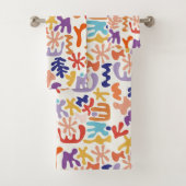 Kleurrijke Matisse Patroon Abstracte Botanische Vo Bad Handdoek (Insitu)