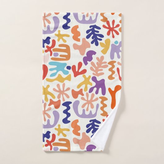 Kleurrijke Matisse Patroon Abstracte Botanische Vo Bad Handdoek (Handdoek)