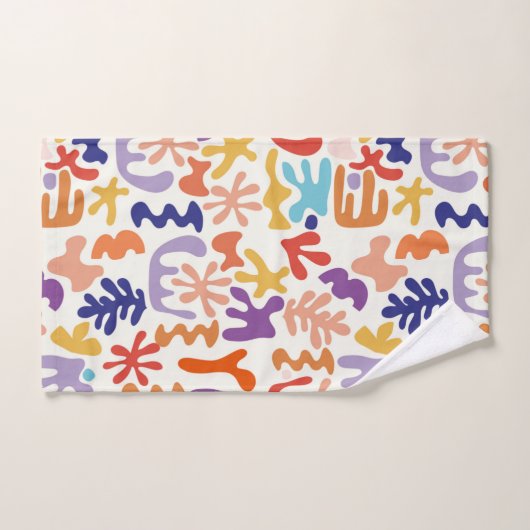 Kleurrijke Matisse Patroon Abstracte Botanische Vo Bad Handdoek (Handdoek)