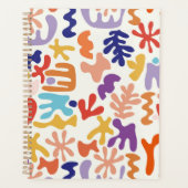 Kleurrijke Matisse Patroon Abstracte Botanische Vo Planner (Voorkant)