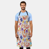 Kleurrijke Matisse Patroon Abstracte Botanische Vo Schort (Gedragen)