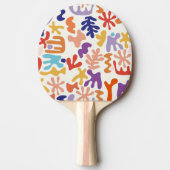 Kleurrijke Matisse Patroon Abstracte Botanische Vo Tafeltennisbatje (Voorkant)