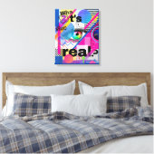 Kleurrijke Maximalist Art Stretched Canvas Print (Insitu (Slaapkamer))