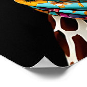 Kleurrijke Maximalist Fun Giraffe Art Print (Hoek)