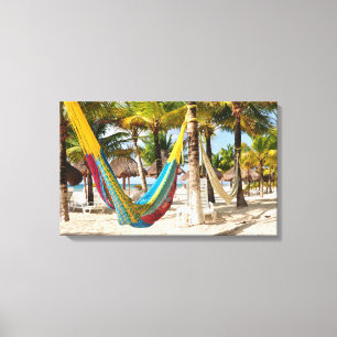Kleurrijke Maya hangmat Cozumel Mexico Canvas Afdruk