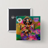 Kleurrijke-Me Hippie Chic Flower Button (Voorkant /achterkant)