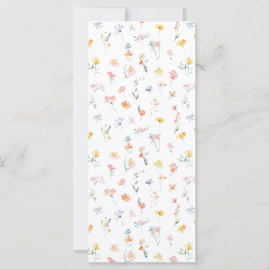 Kleurrijke Meadow Flower Wildflower Wedding Menu (Achterkant)