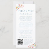 Kleurrijke Meadow Wild Flower Wedding Menu Bedankt (Achterkant)