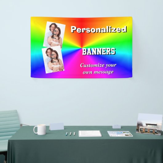 Kleurrijke, meerkleurige heldere regenboog spandoek (Beurs)