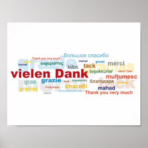Kleurrijke Meertalige Dank Je Wel Poster