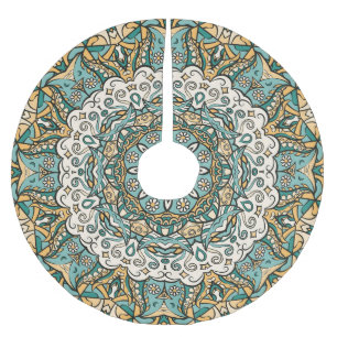 Kleurrijke Mehndi Tegel Naadloze Tracery Kerstboom Rok