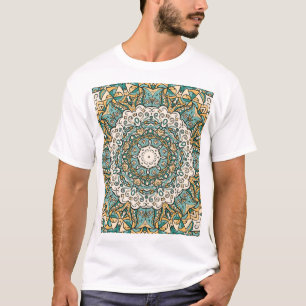 Kleurrijke Mehndi Tegel Naadloze Tracery T-shirt