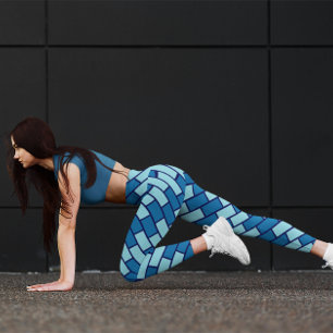 Kleurrijke Meisje Blauw Brick Gym Yoga Vrouwen Leg Leggings