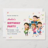 Kleurrijke Meisjes band muziek uitvoeren verjaarda Kaart (Voorkant)