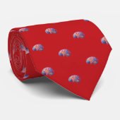 Kleurrijke menselijke hersenen rood stropdas (Opgerold)