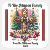 Kleurrijke Merry Christmas Sticker Design (Voorkant)