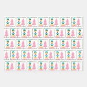 Kleurrijke Merry Heldere Roze Kerstboom Custom Inpakpapier Vel (Voorkant 3)