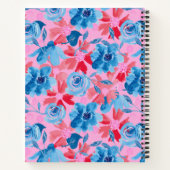 Kleurrijke met de hand geschilderde bloemen – Rood Notitieboek (Achterkant)