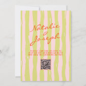 Kleurrijke met de hand geschreven pinstripes QR-co Kaart (Achterkant)